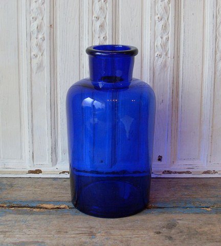 Gammelt mundblæst apotekerglas 28cm.