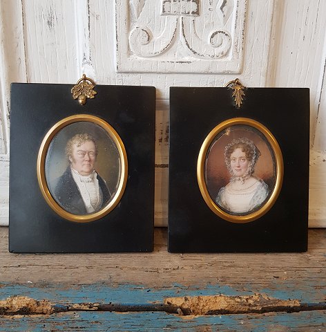 Miniature portrait of Grosser Hans Jørgen Ernst F. 1752 and his daughter Henriette Augusta Ernst F. 1796