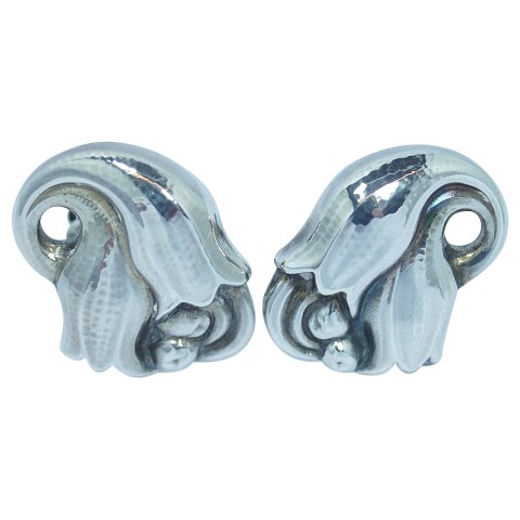 Georg Jensen; Øreringe/øreskruer af sterling sølv #100