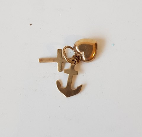 Faith, hope and love pendant in 14kt gold