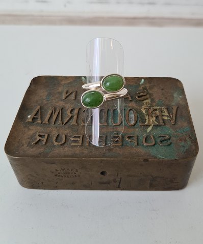 W&S.Sørensen silver ring with cabochon sanded jade