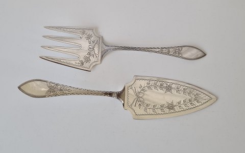 Empire fiske serveringssæt i sølv 1902-04