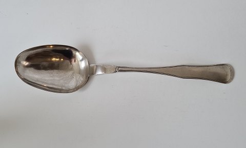 Antique Double riflet large serving spoon in silver 30.5 cm. Caspar Fredrik Gløerfeld - Bogense 1802-1889