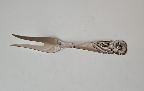 Serving fork in silver decorated with flower from 1935