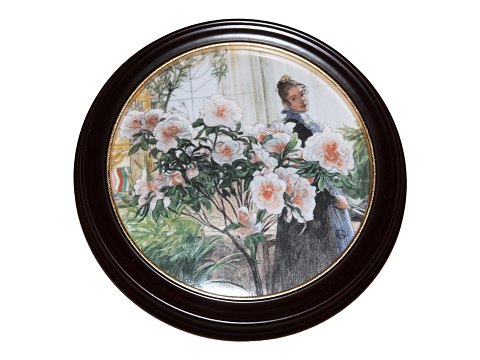 Royal Copenhagen Carl Larsson plate in wooden frameAzaleas