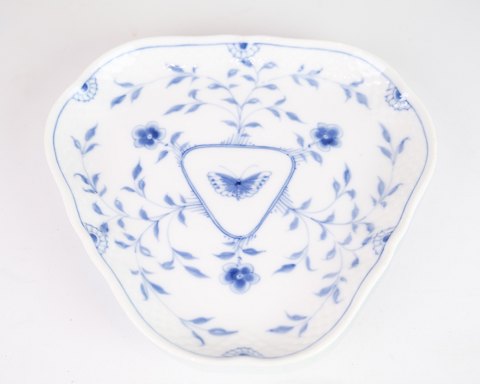 Triangular Dish - No. 4 - Porcelain - Handpainted - Butterfly - B&G - Bing & Grondahl