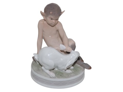 Royal Copenhagen figurineFaun with rabbit