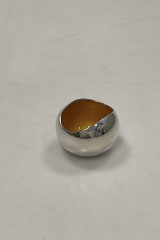 Georg Jensen Sterling Silver Salt Dish with Green Enamel by Søren Georg Jensen No. 1067