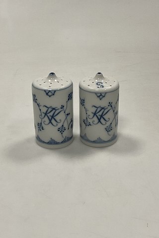 Bing and Grondahl Blue Traditional Blue Fluted Hotel Salt and Pepper shakers No. 1097 and 1098 with monogram