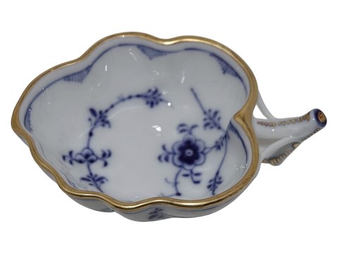 Musselmalet Riflet med guldkantLille skål med hank