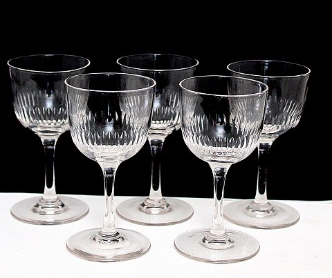 5 krystal vinglas med slibning
