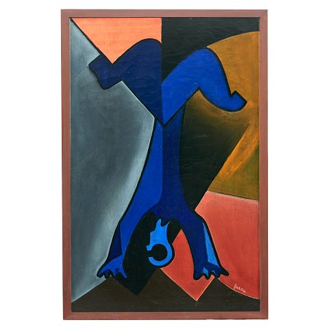 Wilhelm Freddie, 1909-95, Öl auf Leinen. "Akrobat Oh". Signiert und datiert 1930. Grösse: 110x70cm