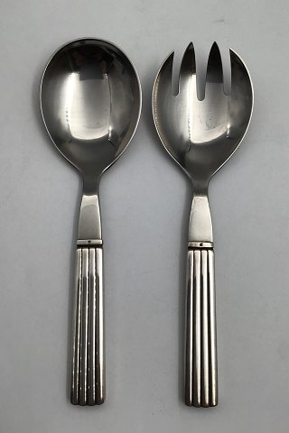 Georg Jensen Sterling Silver / Steel Bernadotte Servers Set No 122