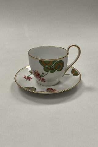Royal Copenhagen Art Nouveau Pattern No. 225 Geranium Large Coffee Cup with high handle No. 9112