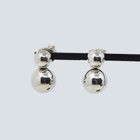 Georg Jensen; Pair of earrings in sterling silver