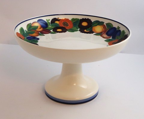 Royal Copenhagen. Goldener Sommer. Kuchenschale auf Fuß. Höhe 13,5 cm. Durchmesser 21,5 cm.