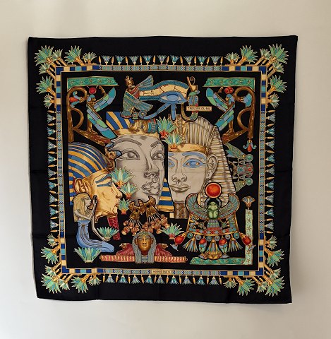 Hermès: Black silk scarf with 