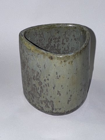 Triangular ceramic vase by Arne Bang