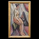 William Scharff, Denmark, 1886-1959, oil on canvas. Portrait of a woman. Signed circa 1915-20. Visible size: 80x44cm. With frame: 89x53cm