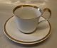 Antique  110 (486) Cup with high handle 8 cm & 111 saucer 15.4 cm (614)  wide guld rim B&G All white with gold rim on old form B&G Porcelain