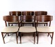 Spisestuestole, palisander, stof, dansk design, 1960