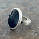 Finger ring with black onyx 925