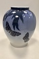 Royal Copenhagen Art Nouveau Unika Vase by Carl Mortensen with a butterflies from 1898 no 6833