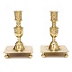Pair of brass Baroque candlesticks. Denmark circa 1720-40. H: 23cm. Base: 15x15cm
