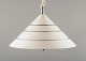 Hans-Agne Jakobsson, Swedish designer.Ceiling lamp in white-painted metal and chrome.