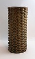 Royal Copenhagen. Aksel Salto. Cylindrical stoneware vase with knobbed style. Height 21 cm.