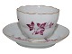 Royal Copenhagen Kaffekop med purpur dekoration fra 1890'erne