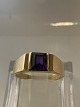 14 karat guld, Dame ring med en amatyst.Ring størrelse 52.
