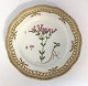 Royal Copenhagen, Flora Danica. Frokost tallerken med gennemskåret bort. Design #3554. Diameter 23 cm. (1 sortering). Erythraea centaurium Pers