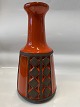 Keramik Vase, Retro med orange glasur.Højde 19,5 cm.