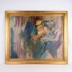 Oil Painting On Canvas - Gold Frame - Abstract - Motif Of Woman - Unknown Artist Year 1930s