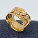 Henning Skovgaard; Bred ring i 14 kt. guld med diamanter