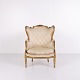 Osted Antik & Design presents: Bergère Armchair - Louis XVI Style - Gilded Wood & Light Fabric - 1860s