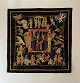Hermès: Black silk scarf with motif 