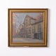 Oliemaleri på Lærred med Motiv af Ældre Bygning i Guldfarvet Træramme Dateret 1916 af Bertel Mathias Hansen-Svaneke (1883-1937)