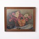 Oliemaleri på Lærred med Blomstermotiv Signeret 1922