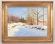Dansk kunstner, winter landscape, oil on canvas.