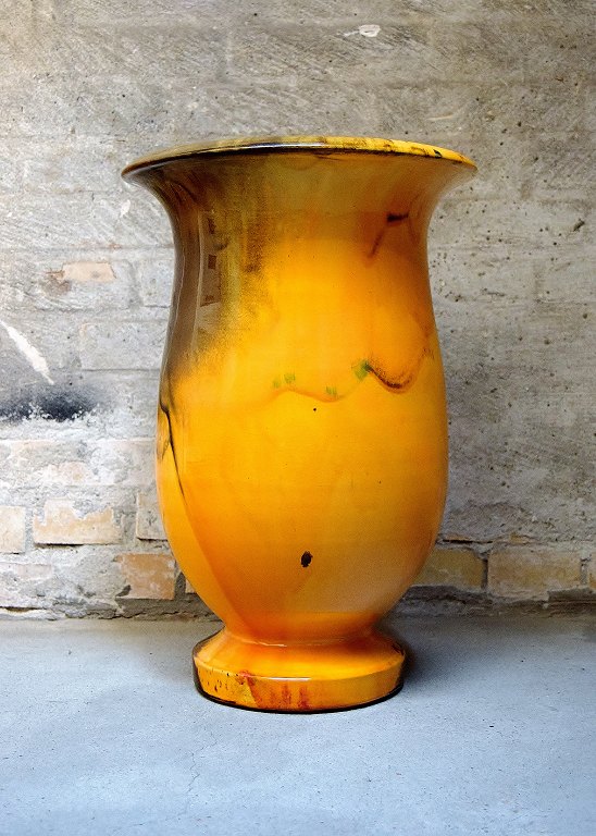 Stor Kähler, HAK, Svend Hammershøi, glaseret gulvvase i stentøj.       