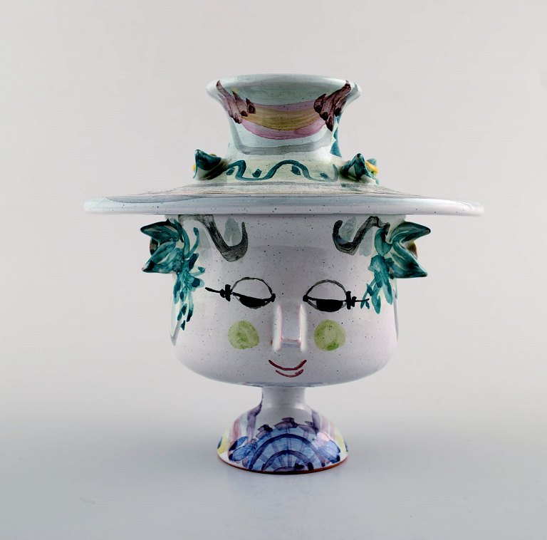 Bjørn Wiinblad unik keramikvase. Det blå hus.Modelnummer V13.