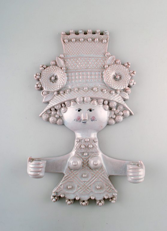 Tidlig og sjælden Bjørn Wiinblad. Unika væglysestage/relief i form af kvinde. 