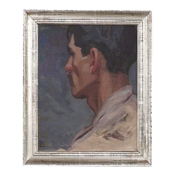 Käte Lassen, Flensburg, 1880-1956, Portrait of an Italian. Signed Paris circa 1908-09. Oil on wood. Visible size: 39x31cm. With frame: 47x39cm
