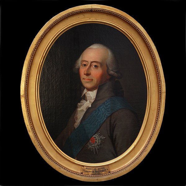 Portrait of Andreas Peter count Bernstorff, 1735-97. Oil on canvas. Visible size: 67x56cm. With frame: 81x70cm
