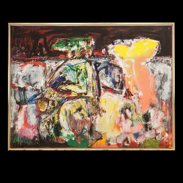 Mogens Balle, maleri. Mogens Balle, 1921-88, olie på lærred. "Færøerne", 1984. Signeret "Balle". Lysmål: 89x116cm. Med ramme: 93x120cm