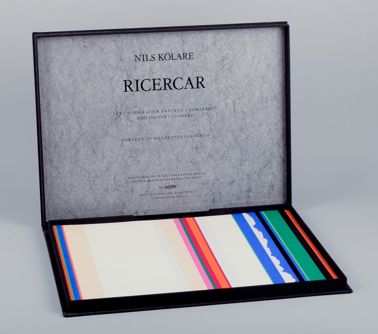Nils Kölare (1930-2007)Svensk kunstner. "Ricercar" fire serigrafier i mappe.