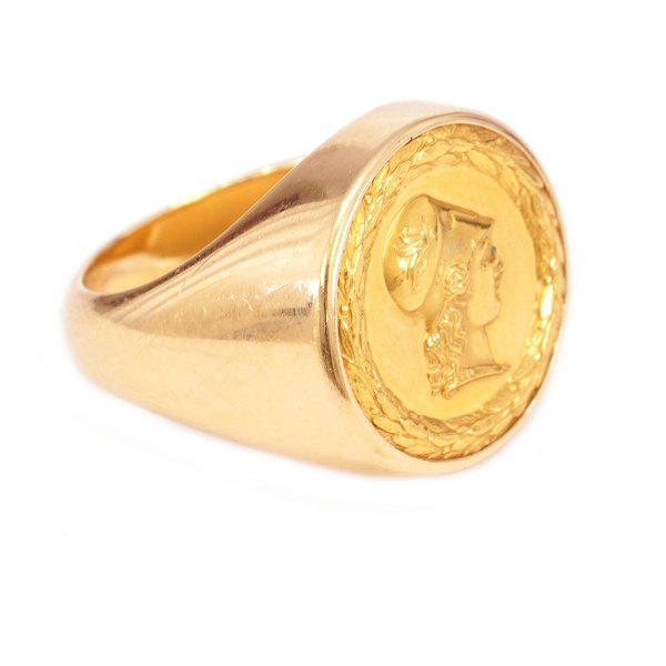 Georg Jensen 18 and 23kt Gold doctoral degree ring. Ringsize: 66-67. W: 23,7gr