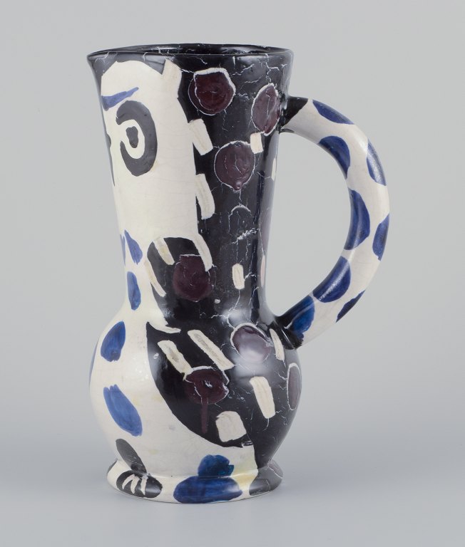 Pablo Picasso"Cruchon Hibou" jug in glazed earthenware.